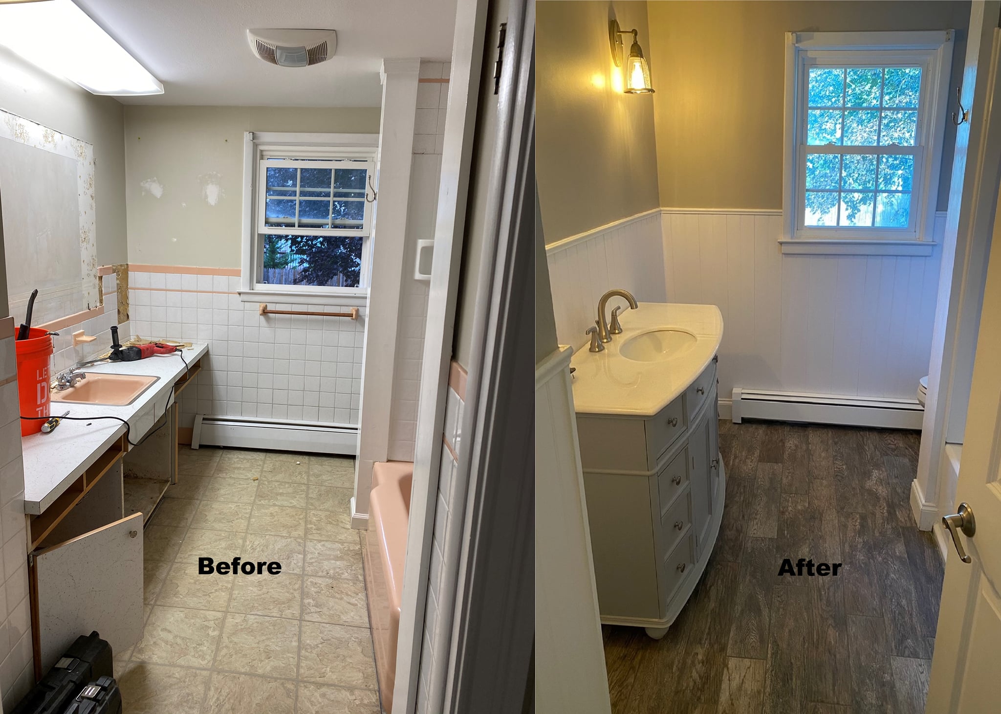 Bathroom renovation before and after transformation